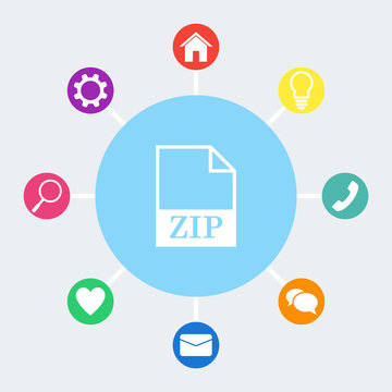 ZIP file icon. Vector.