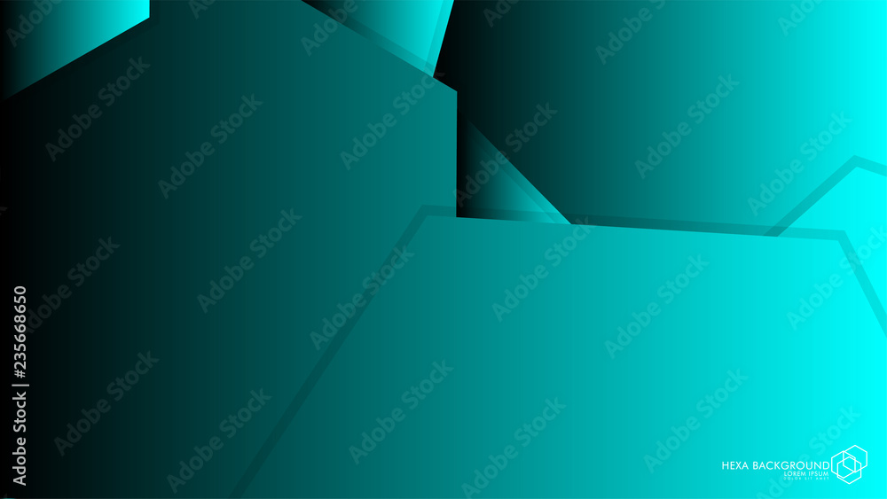 Canvas Prints vector abstract background hexagon blue light and shadow