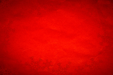 Red Christmas background with snowflakes