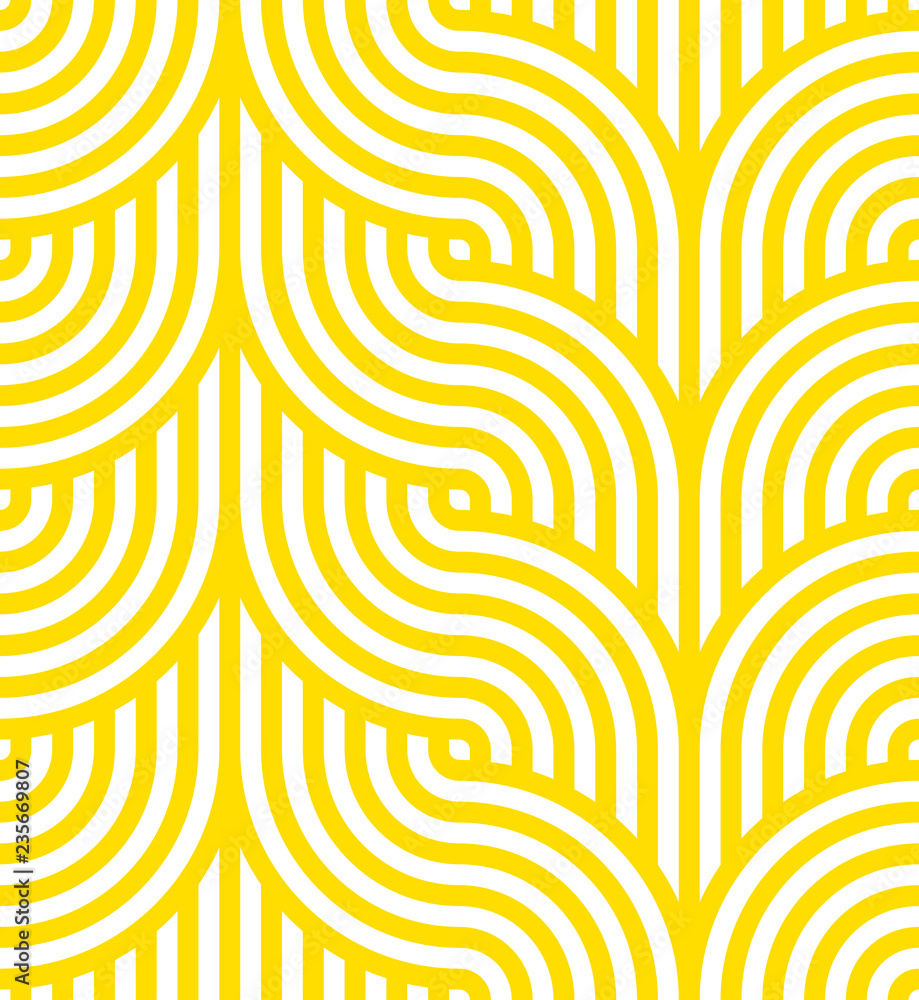 Aufkleber Vector yellow geometric pattern. Seamless pattern with rounded shapes.