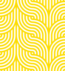 Vector yellow geometric pattern. Seamless pattern with rounded shapes.
