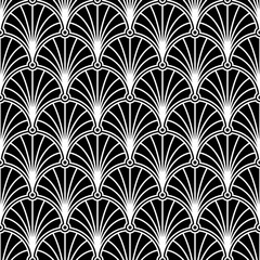 Vector seamless pattern. Monochrome classic wallpaper background.