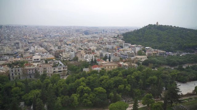View on Athens city and Odeon of Herodes Atticus.