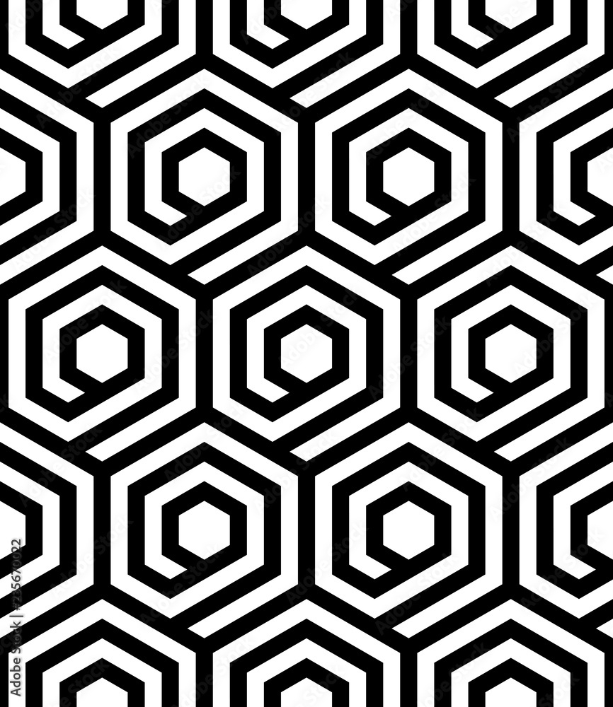 Poster Vector geometric pattern. Seamless braided linear pattern.