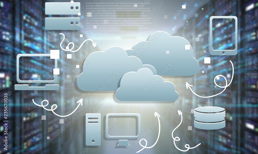 Aufkleber digital web network icons on background