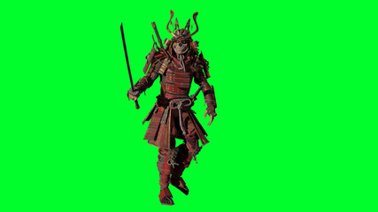 Fototapeta na wymiar The Samurai Warrior 3d model render