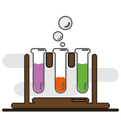 Medical test tube. Chemical test tube in the laboratory. Flat icon.