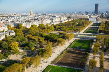 Paris with Champ de Mars and Hotel des Invalides from Eiffel Tower