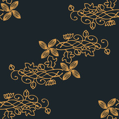 abstract floral seamless pattern with leaves