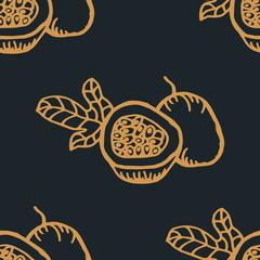 Passion fruit tropical seamless pattern