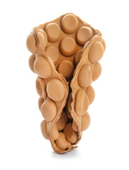 Delicious bubble waffle on white background