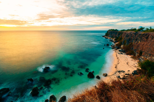 Golden Sunset View From A Cliff In San Fernando, Philippines