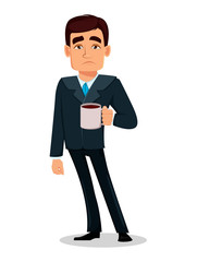 Obraz premium Business man cartoon character in formal suit