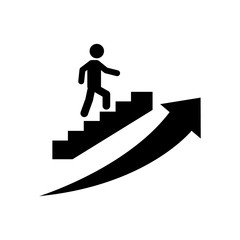 stairs icon, logo on white background