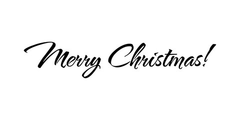 Merry Christmas lettering, vector illustration. Christmas greeting card text