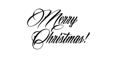 Merry Christmas lettering, vector illustration. Christmas greeting card text