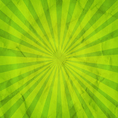 Green Sunburst Retro Background