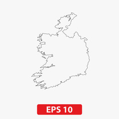 Map of Ireland. Vector