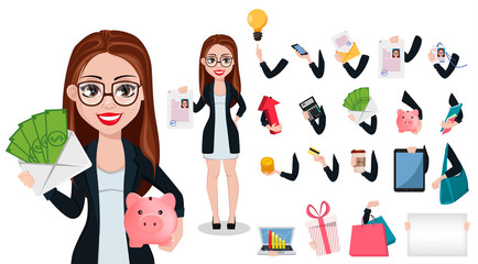 Business woman cartoon character. Beautiful lady © vectorkif