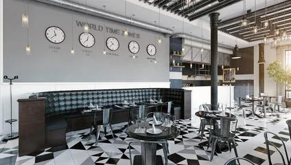 Photo sur Aluminium brossé Restaurant design d& 39 intérieur de restaurant moderne.