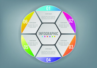 Business infographic template with options hexagonal shape,Creative concept for infographic.