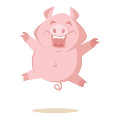 Cute pig Vector illustration isolated on white background
