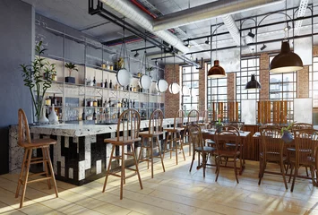 Foto op Plexiglas Restaurant modern restaurantinterieur.