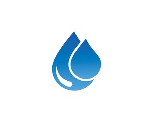 Set of abstract blue water drops symbols, logo template