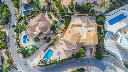 Big villa with swimming pool situated on sea side drone shoot 