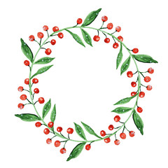 Watercolor Christmas children's collection with bears, Bunny, girl, snowman, Christmas trees, pine branch, berries, leaves, Christmas sock, frames, cards, wreaths on white background