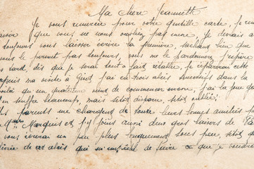 Old undefined handwritten text Used paper texture background