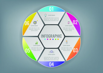 Business infographic template with options hexagonal shape,Creative concept for infographic.