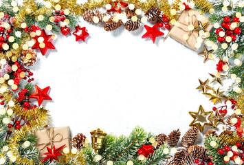Christmas ornaments decorations golden lights