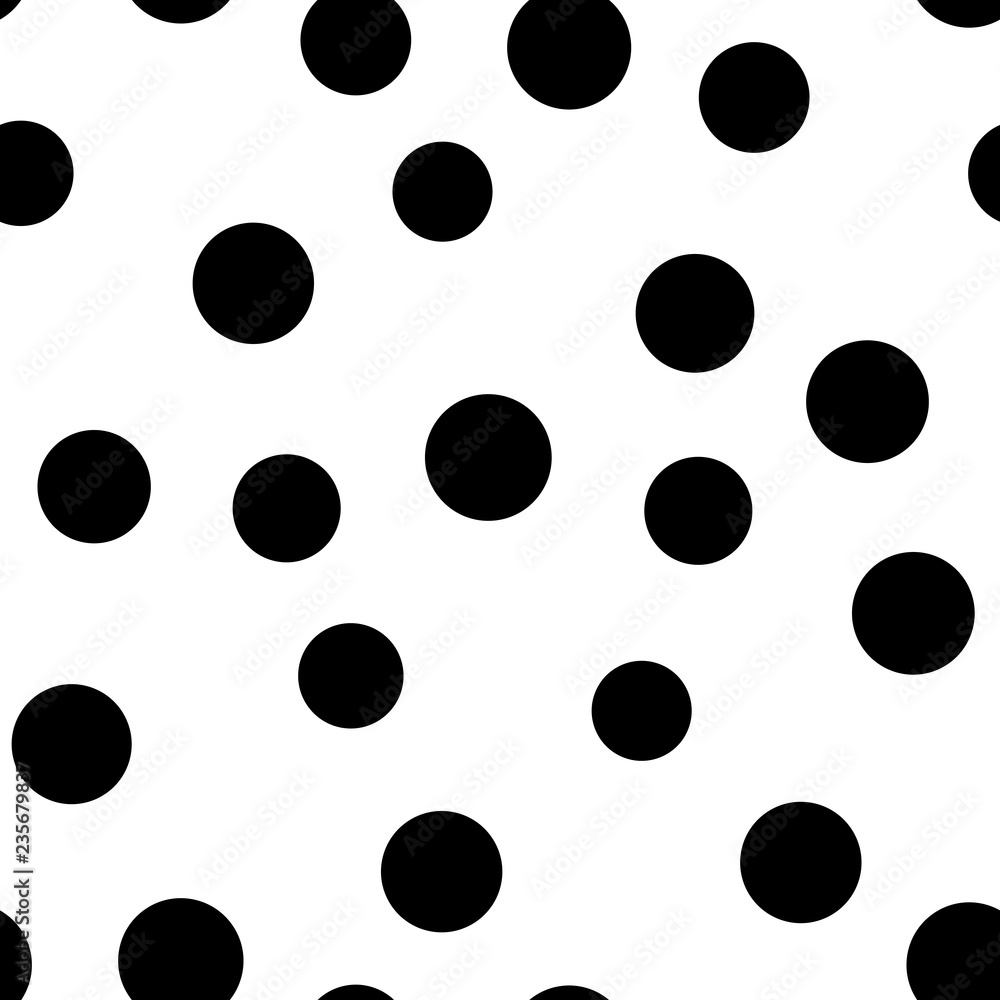 Poster random dotted seamless pattern. simple geometric background in black and white. vector illustration.