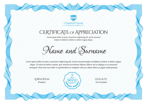 Certificate template. Diploma of modern design or gift certificate.