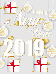 Seasons greetings background for Happy New Year 2019