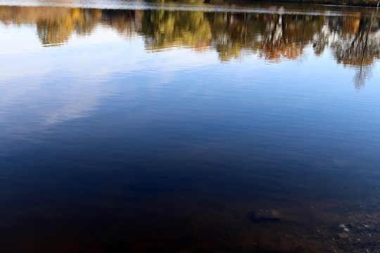 Close Up Of Beautiful Water Surfaces Of A Lake On A Windy Day