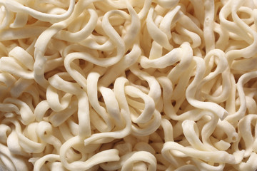 close up on uncooked raw noodles