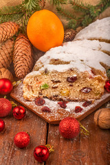 traditional homemade Christmas sweet bread with dried fruit