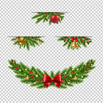 Christmas Garland Collection Transparent Background