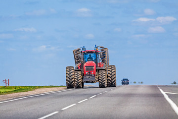 Tractor on the country road