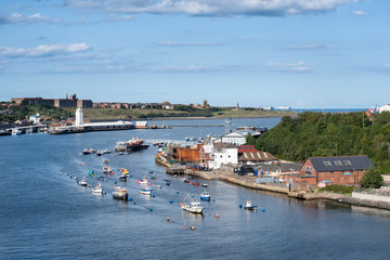 Blick über den Fluss Tyne und North Shields