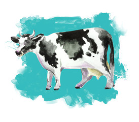 beautiful art cow illustration 
