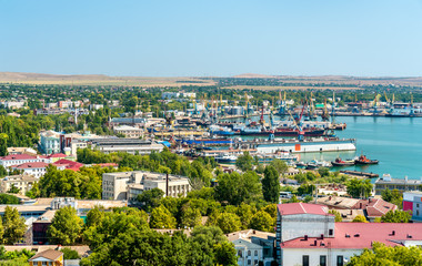 Fototapeta na wymiar View of Port of Kerch in Crimea