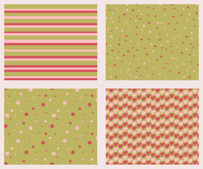 Set of seamless patterns, vector. Use for background, print on fabric, wallpaper and more