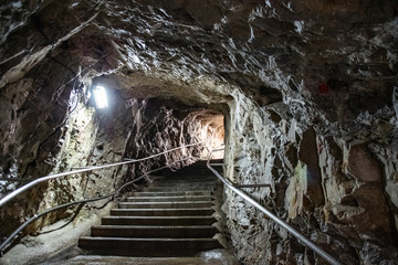 The path in Ikurado cave in Niimi city, Okayama pref. Japan.