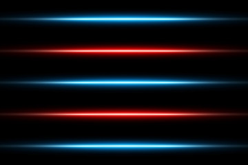 Red And Blue Glowing Neon Lights Line Abstract Banner Wallpaper Background Template. Vector