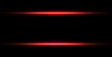 Neon Red Lights Line Frame Isolated On Black Background. Vector Illustration © Wasin