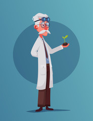 Scientist is conducting a scientific experiment. Biology concept