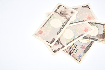 Closeup of Japanese yen notes